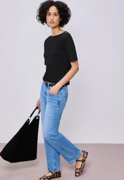 Kurzarm Shirt mit Knopfdetail