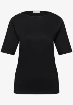 Kurzarm Shirt mit Knopfdetail