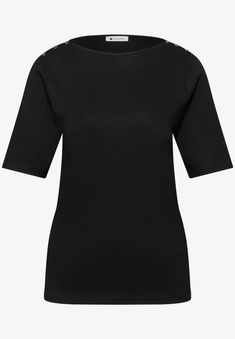 Kurzarm Shirt mit Knopfdetail