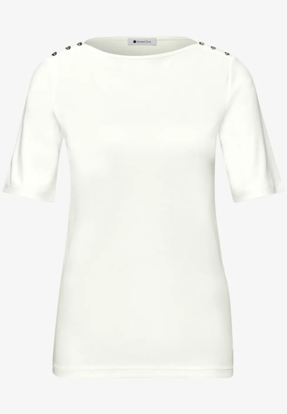 Kurzarm Shirt mit Knopfdetail