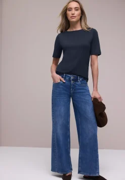 Kurzarm Shirt mit Knopfdetail