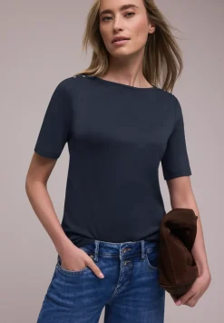 Kurzarm Shirt mit Knopfdetail