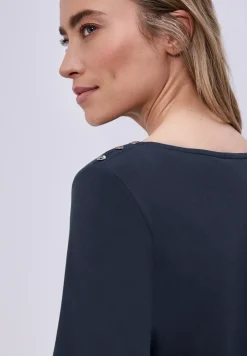 Kurzarm Shirt mit Knopfdetail