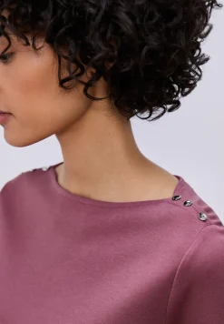 Kurzarm Shirt mit Knopfdetail