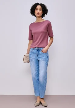 Kurzarm Shirt mit Knopfdetail