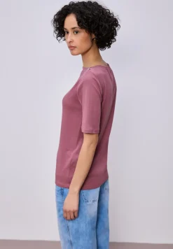 Kurzarm Shirt mit Knopfdetail