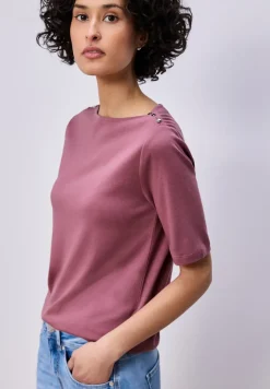 Kurzarm Shirt mit Knopfdetail