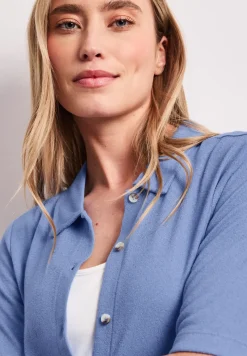 Kurzarm Shirt mit Knopfleiste