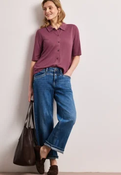 Kurzarm Shirt mit Knopfleiste