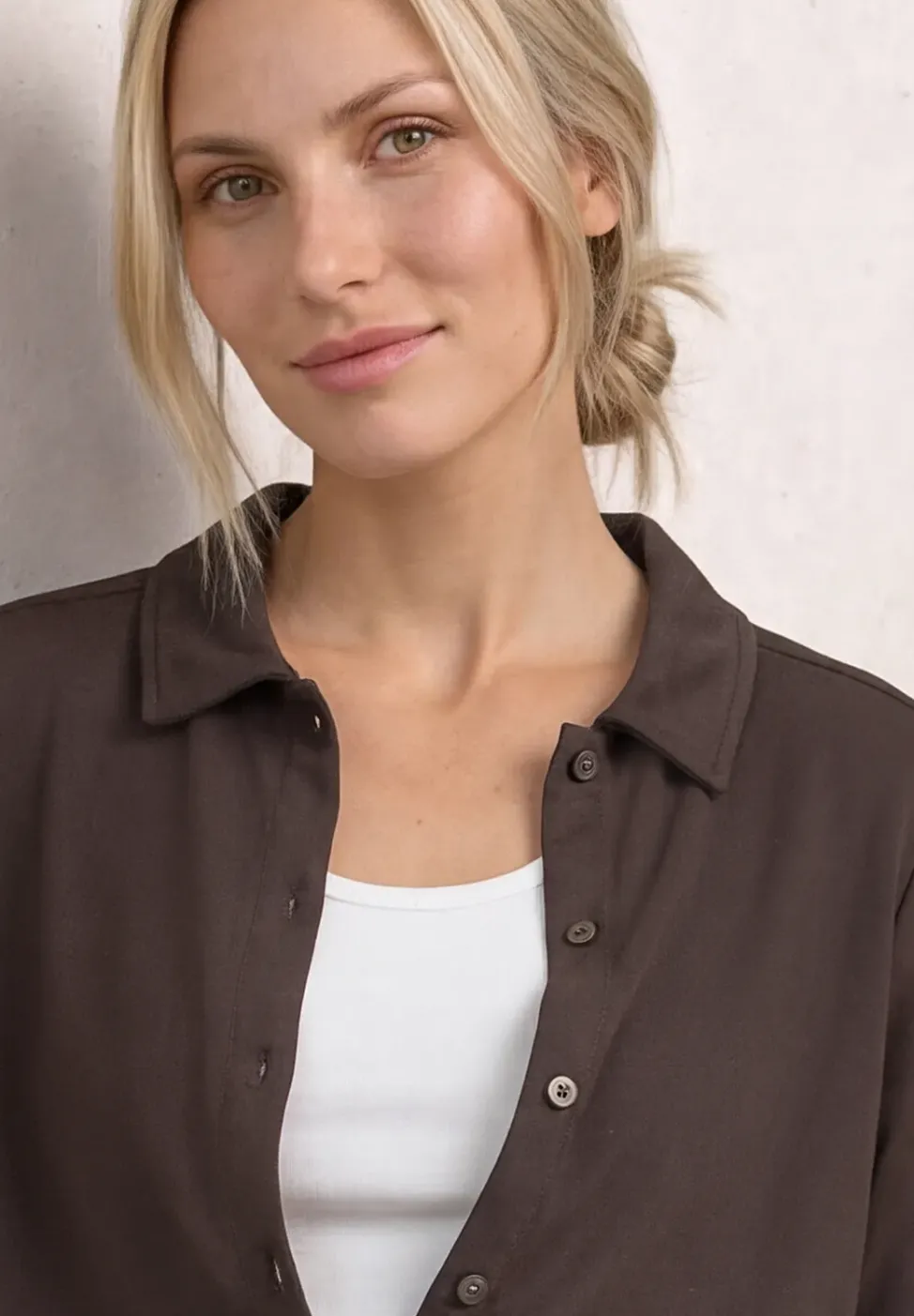 Kurzarm Shirt mit Knopfleiste