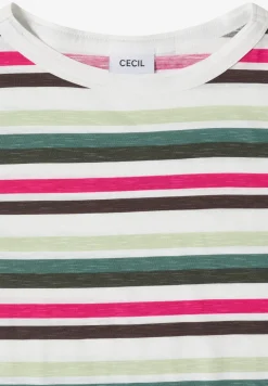 Kurzarm Shirt mit Multicolor Streifen