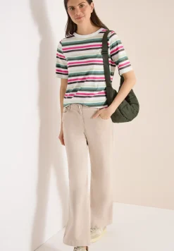 Kurzarm Shirt mit Multicolor Streifen