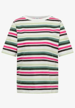 Kurzarm Shirt mit Multicolor Streifen