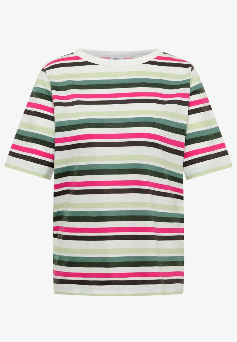Kurzarm Shirt mit Multicolor Streifen