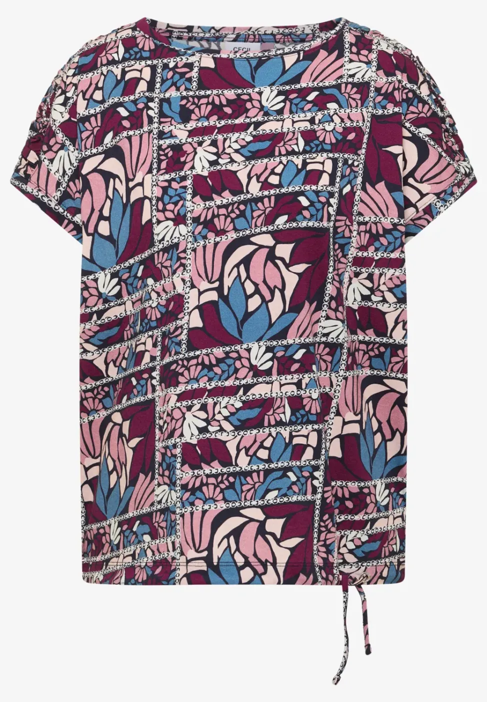 Kurzarm Shirt mit Patchwork-Print