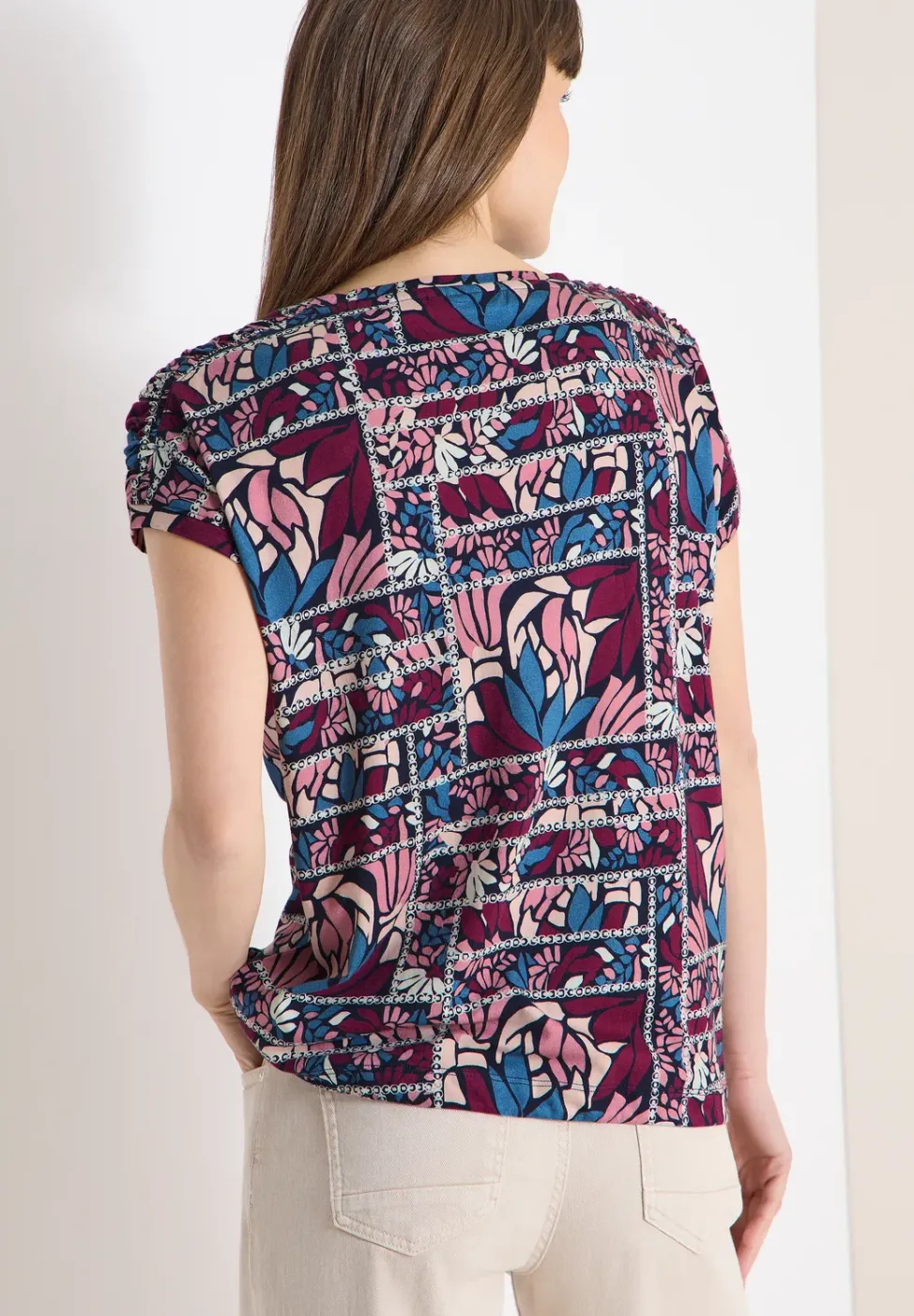 Kurzarm Shirt mit Patchwork-Print