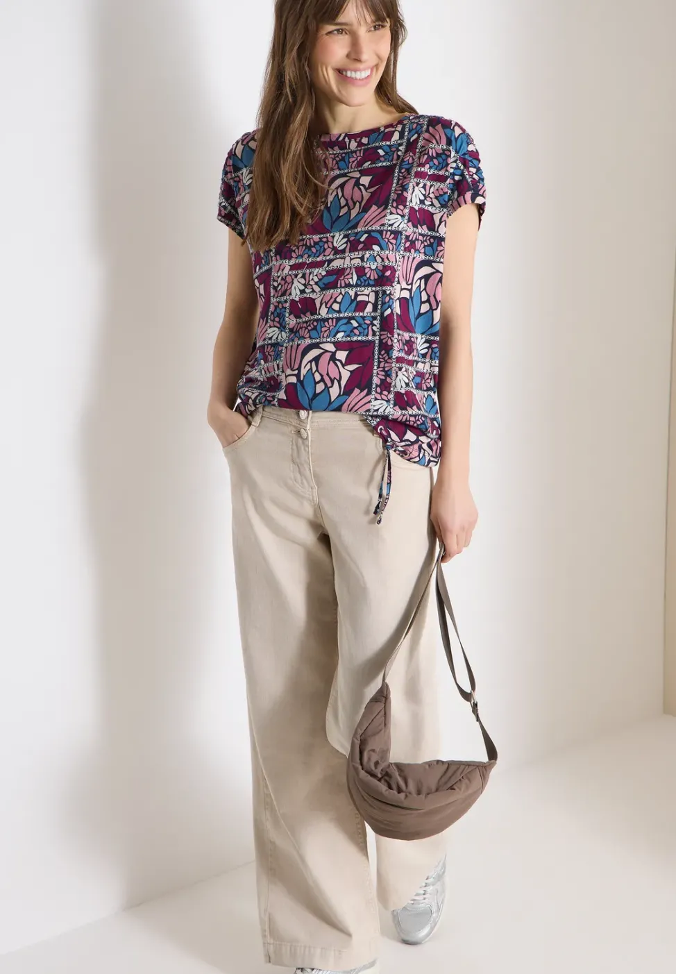 Kurzarm Shirt mit Patchwork-Print