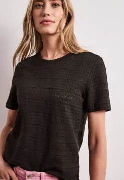 Kurzarm Shirt mit Rundhals aus Spitze