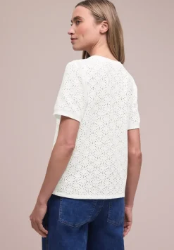 Kurzarm Shirt mit Rundhals aus Spitze