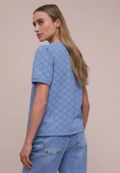 Kurzarm Shirt mit Rundhals aus Spitze