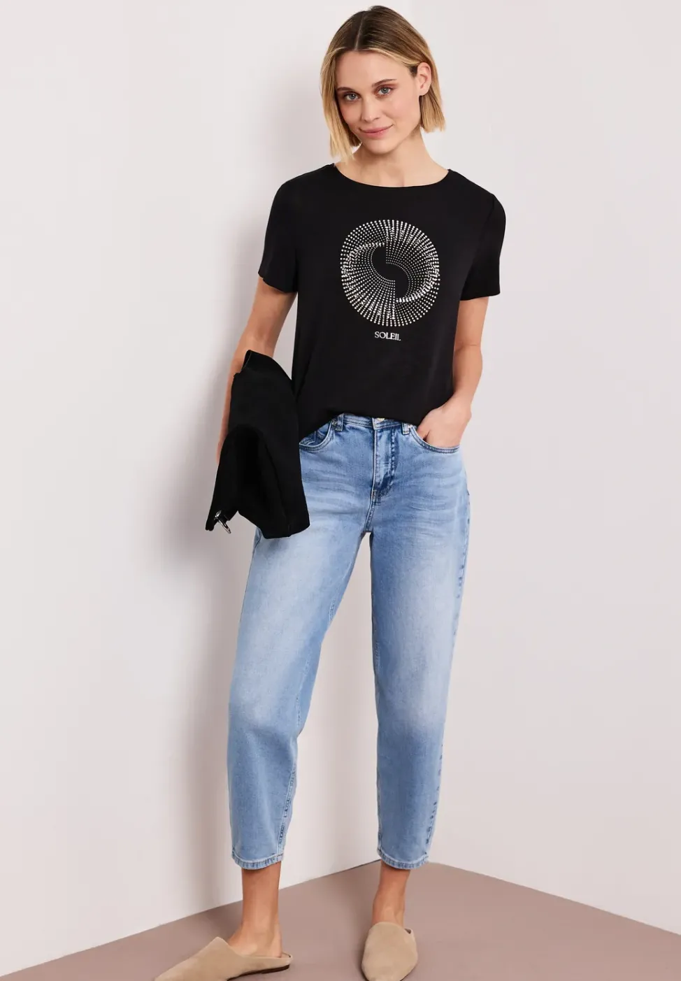 Kurzarm Shirt mit Rundhals und Print