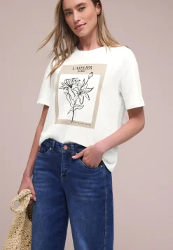 Kurzarmshirt mit Rundhals und Print