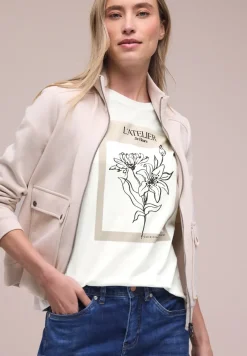 Kurzarmshirt mit Rundhals und Print