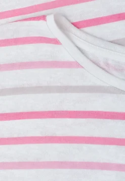 Kurzarm Shirt mit Rundhals und Streifen