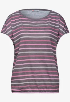 Kurzarm Shirt mit Rundhals und Streifen