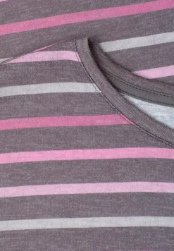 Kurzarm Shirt mit Rundhals und Streifen