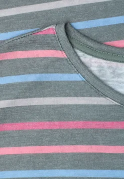 Kurzarm Shirt mit Rundhals und Streifen