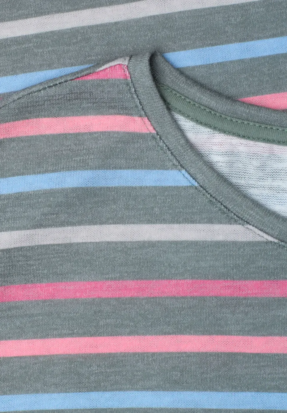 Kurzarm Shirt mit Rundhals und Streifen