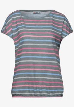 Kurzarm Shirt mit Rundhals und Streifen