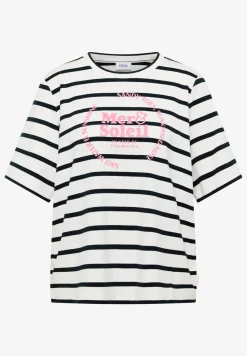 Kurzarm Shirt mit Rundhals und Streifen