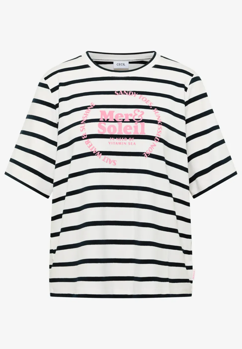 Kurzarm Shirt mit Rundhals und Streifen