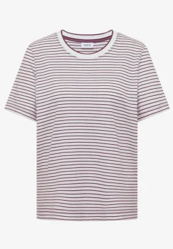 Kurzarm Shirt mit Rundhals und Streifen