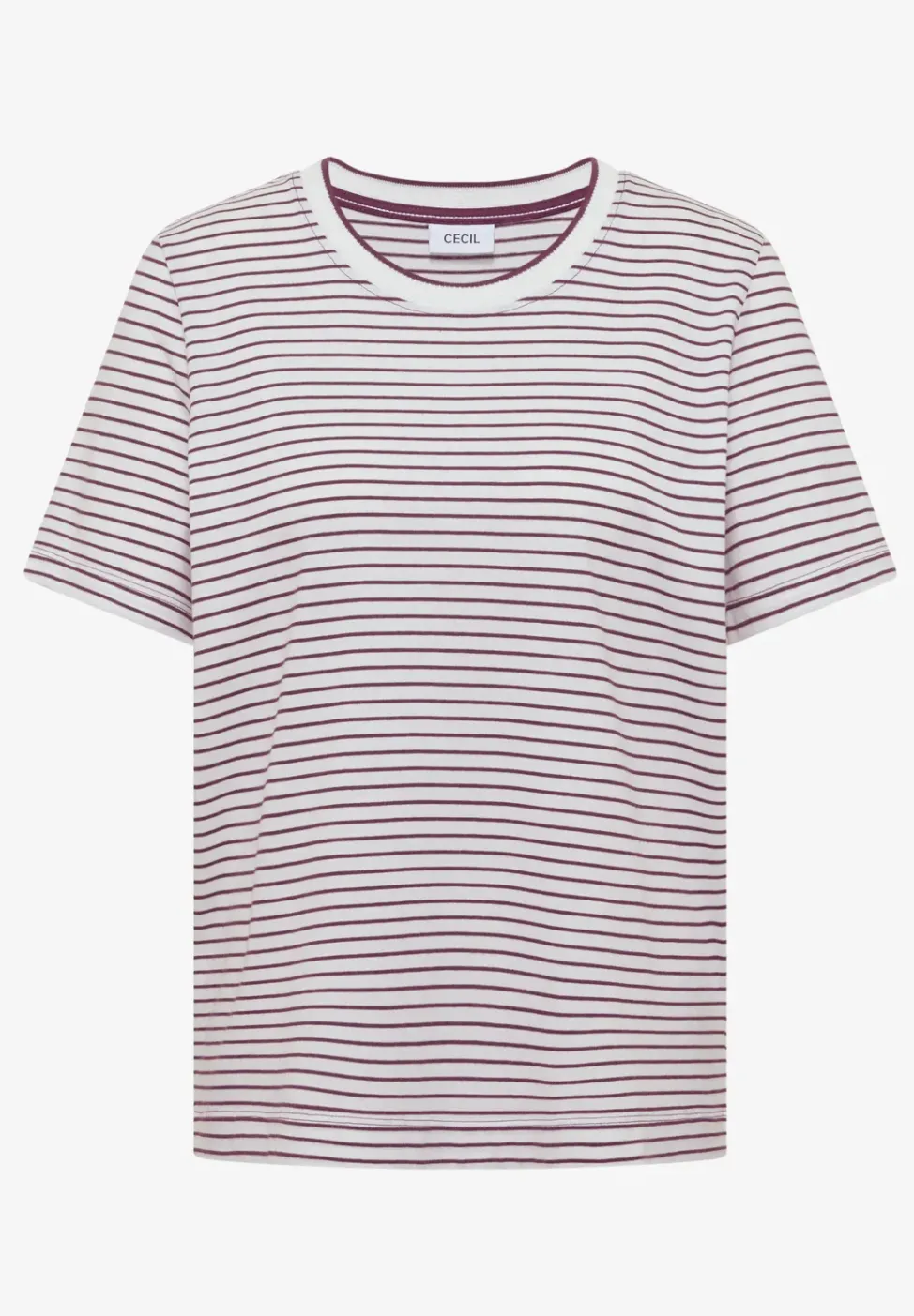 Kurzarm Shirt mit Rundhals und Streifen