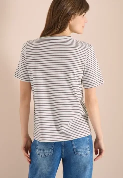 Kurzarm Shirt mit Rundhals und Streifen