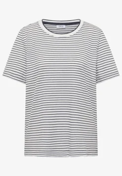 Kurzarm Shirt mit Rundhals und Streifen