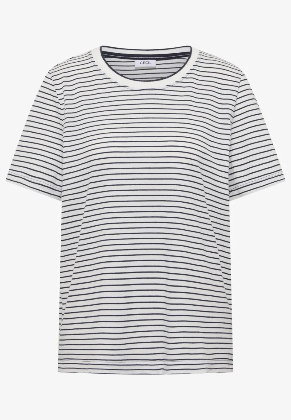 Kurzarm Shirt mit Rundhals und Streifen