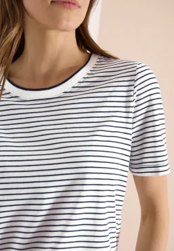 Kurzarm Shirt mit Rundhals und Streifen