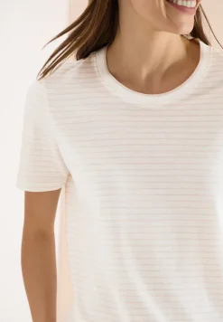 Kurzarm Shirt mit Rundhals und Streifen