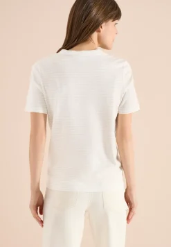 Kurzarm Shirt mit Rundhals und Streifen
