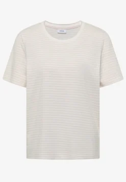 Kurzarm Shirt mit Rundhals und Streifen