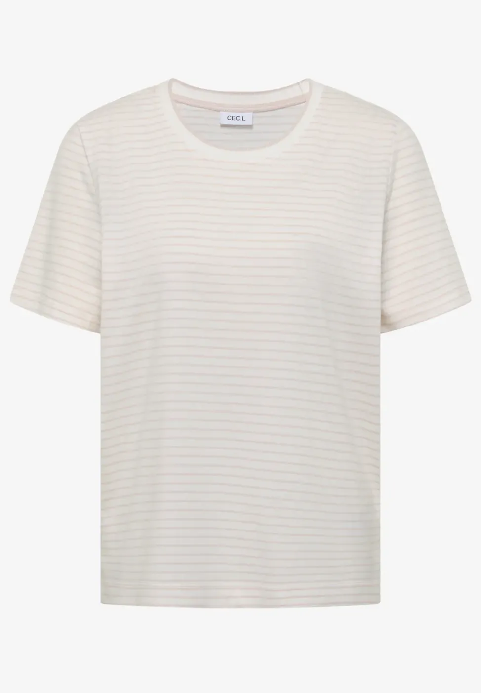 Kurzarm Shirt mit Rundhals und Streifen