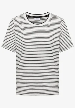 Kurzarm Shirt mit Rundhals und Streifen