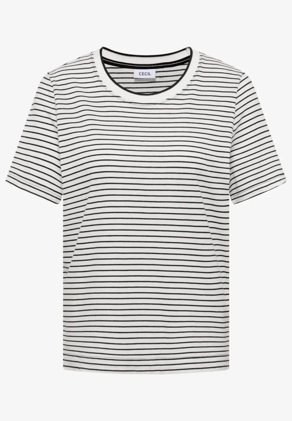 Kurzarm Shirt mit Rundhals und Streifen