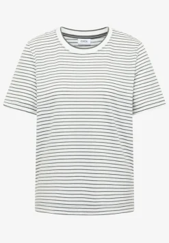 Kurzarm Shirt mit Rundhals und Streifen