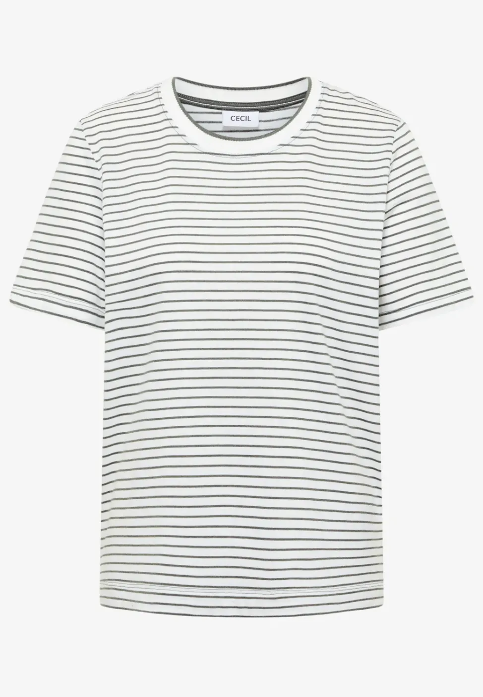 Kurzarm Shirt mit Rundhals und Streifen
