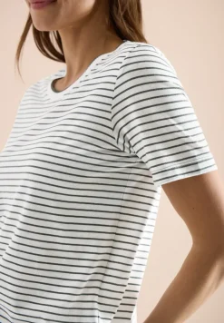 Kurzarm Shirt mit Rundhals und Streifen
